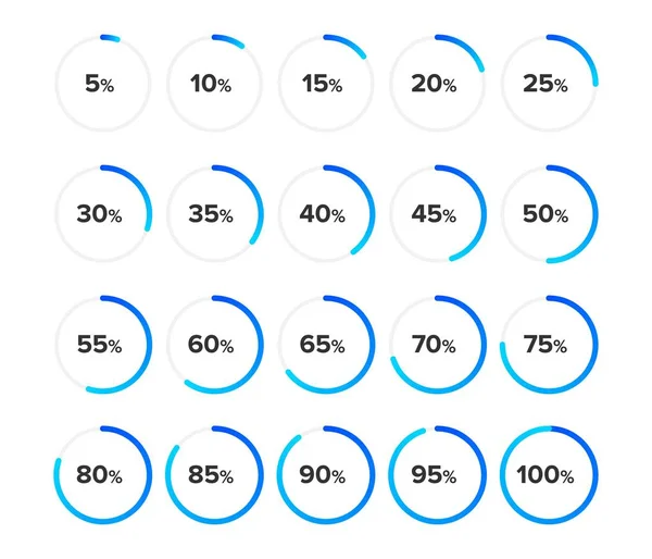 Conjunto de diagramas de círculo para infografías — Vector de stock