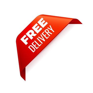 Kırmızı Vektör köşe Şeridi