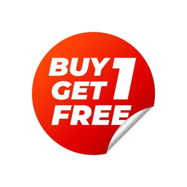 Beyaz arka planda Kırmızı Vektör Sticker