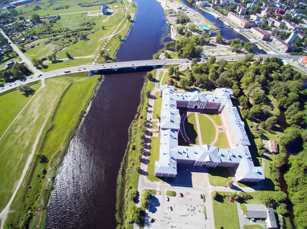 Vista Panorámica Del Castillo Jelgava Sus Alrededores Letonia — Foto de Stock