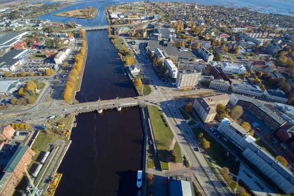 Vista Del Canal Comercial Liepaja Letonia —  Fotos de Stock