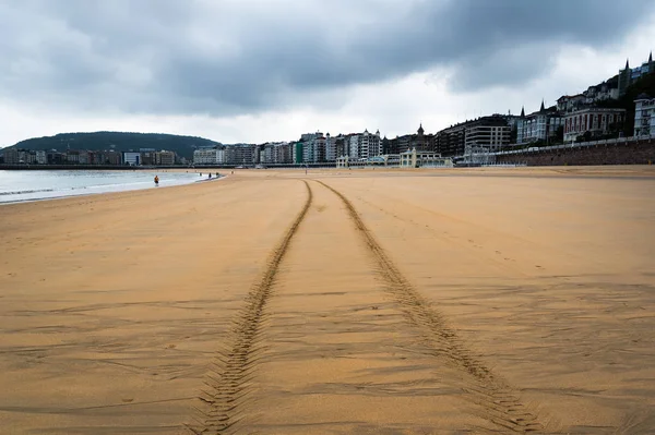 Basse Mer Sur Plage Concha San Sebastian Espagne — Photo