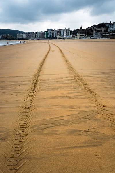 Lågvatten Concha Beach San Sebastian Spanien — Stockfoto