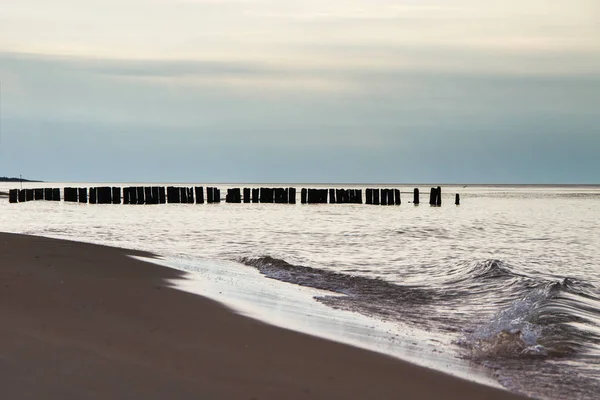 Embarcadero Abandonado Mar Báltico Costa Letona — Foto de Stock