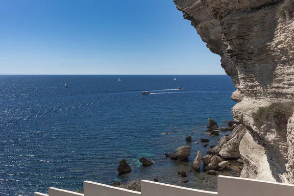 Straat Van Bonifacio Tussen Corsica Sardinië Middellandse Zee — Stockfoto