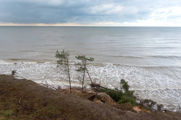 Узбережжя Балтійського Моря Проти Неба Хмар Латвія — стокове фото