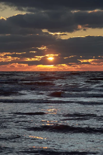 Solnedgång Östersjön Liepaja Lettland — Stockfoto