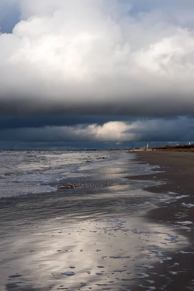 Costa Del Mar Báltico Invierno Ciudad Liepaja Letonia —  Fotos de Stock