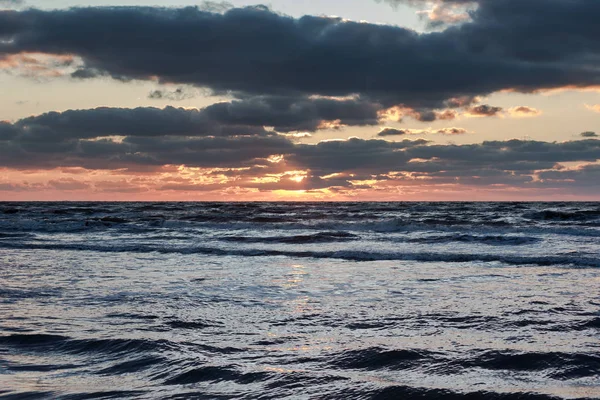 Zonsondergang Tijd Oostzee Liepaja Letland — Stockfoto