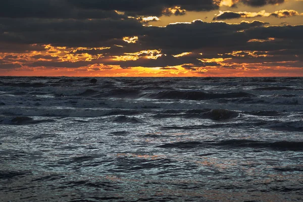 Solnedgång Östersjön Liepaja Lettland — Stockfoto