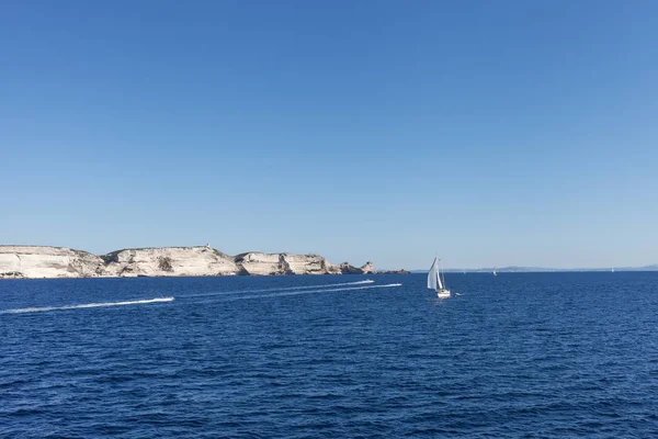 Stretto Bonifacio Tra Corsica Sardegna Mar Mediterraneo — Foto Stock