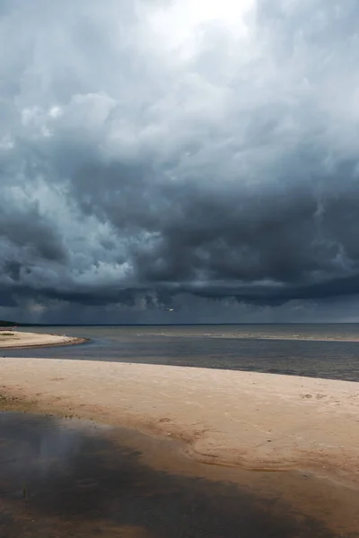 Nuages Sombres Dessus Golfe Riga Mer Baltique — Photo