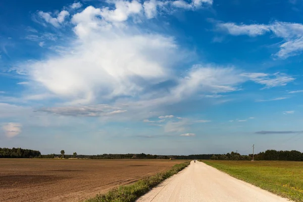 Vue Panoramique Sur Route Gravier Campagne — Photo