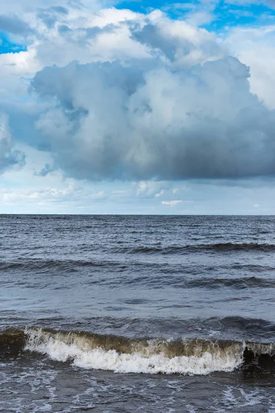 Jour Sombre Par Golfe Riga Mer Baltique — Photo