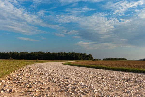 Vue Panoramique Sur Route Gravier Campagne — Photo