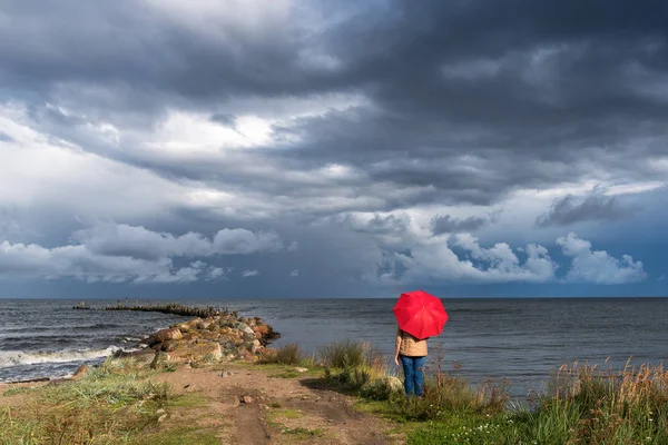 Dunkler Tag Golf Von Riga Ostsee — Stockfoto