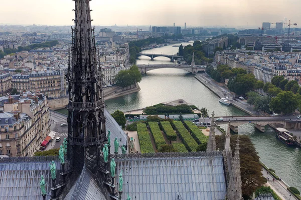 Veduta Aerea Parigi Francia Nella Calda Mattinata — Foto Stock