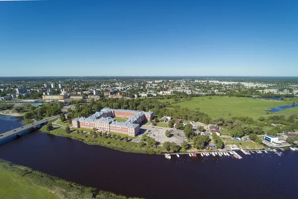 Vista Aérea Ciudad Jelgava Bonito Día Verano Letonia —  Fotos de Stock