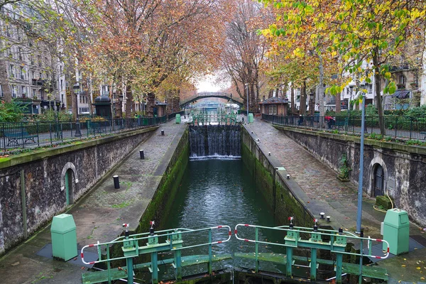 Herbst Von Saint Martin Canal Paris Franz — Stockfoto