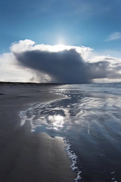 Blåsig Dag Bay Baltiska Havet Bredvid Liepaja Lettland — Stockfoto