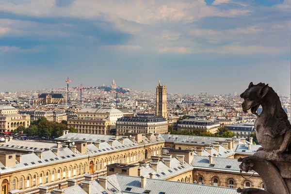 Flygfoto Över Paris Frankrike Varm Morgon — Stockfoto