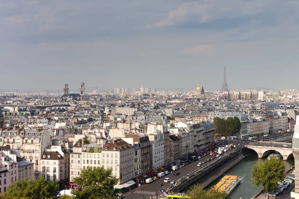 Flybilde Paris Frankrike Varm Morgen – stockfoto