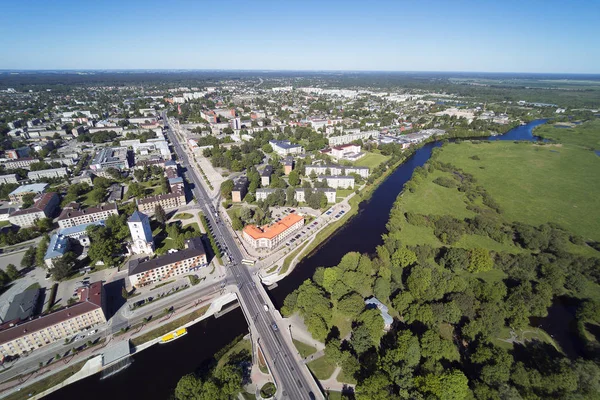 Jelgava Luchtfoto Uitzicht Stad Mooie Zomerdag Letland — Stockfoto