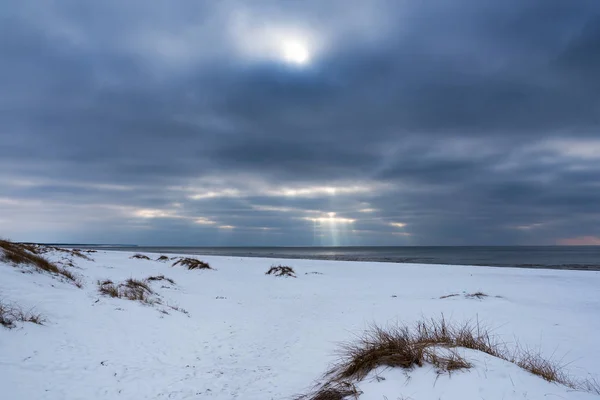 Costa Del Mar Baltico Inverno Vicino Liepaja Lettonia — Foto Stock