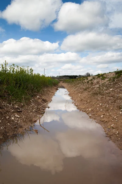Water Ditch Gravel Road — Stock Photo, Image