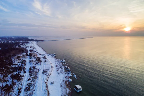 Forifications Abandonnées Sur Côte Mer Baltique Coucher Soleil Liepaja Lettonie — Photo