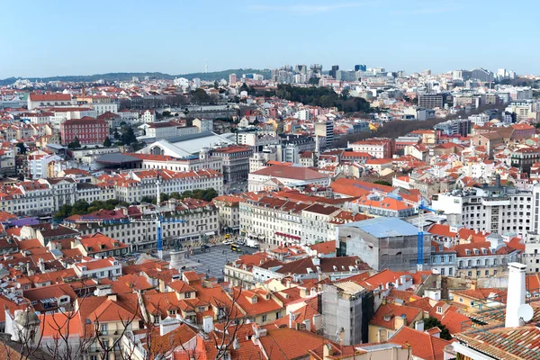 Lisbon Downtown Budynków Dachów Portugalia — Zdjęcie stockowe