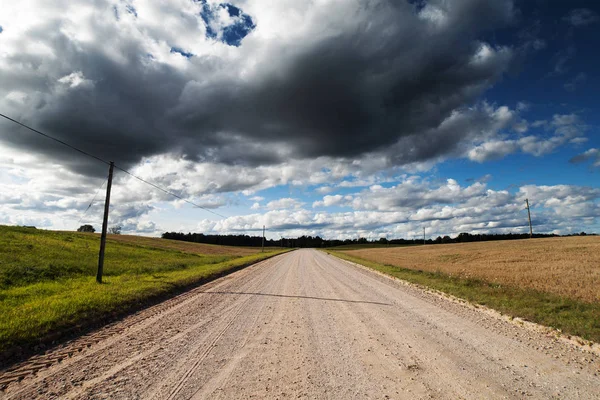 农村公路 拉脱维亚 — 图库照片