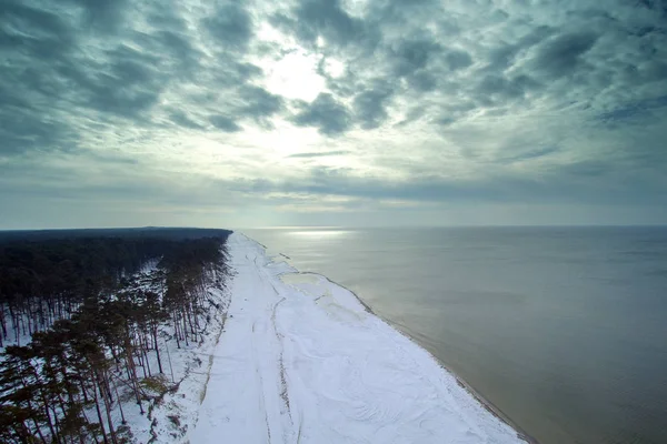 Día Frío Invierno Junto Mar Báltico Junto Liepaja Letonia — Foto de Stock