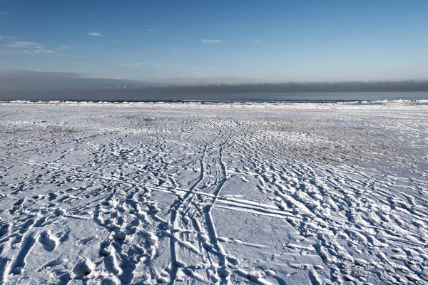 Journée Froide Hiver Bord Mer Baltique Près Liepaja Lettonie — Photo