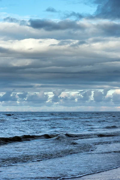 Mer Baltique Orageuse Heure Hiver — Photo