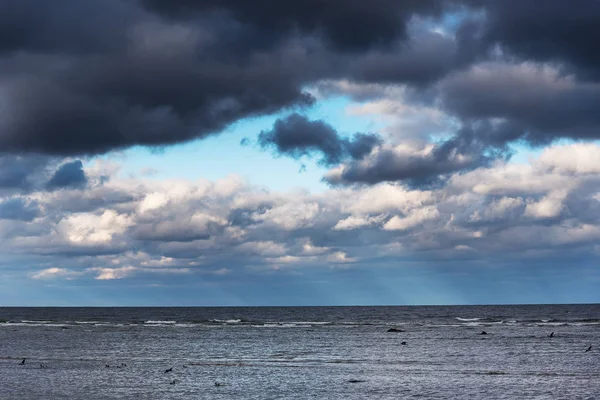 Nuages Sur Golfe Riga Mer Baltique Ciel Dramatique — Photo