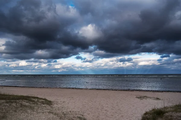 Nuages Sur Golfe Riga Mer Baltique Ciel Dramatique — Photo