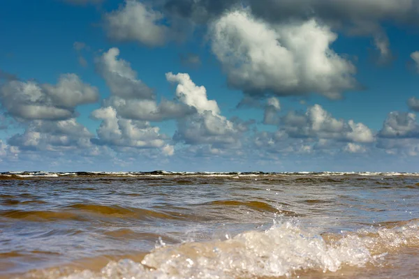 Eau Mer Baltique Claire Ciel Dramatique Jour — Photo