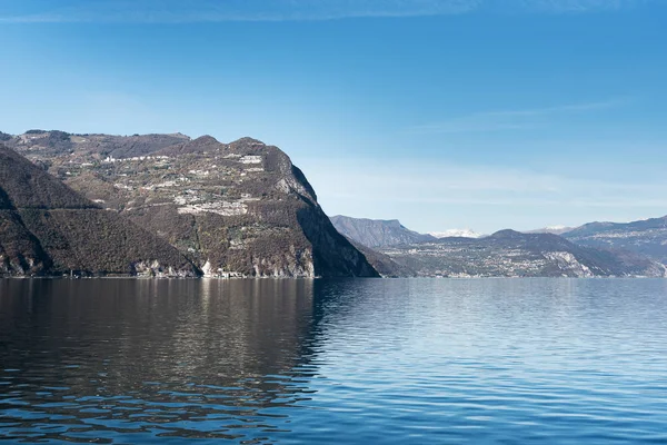 Iseo Gölü Sabah Erken Zamanda Lombardiya Talya — Stok fotoğraf