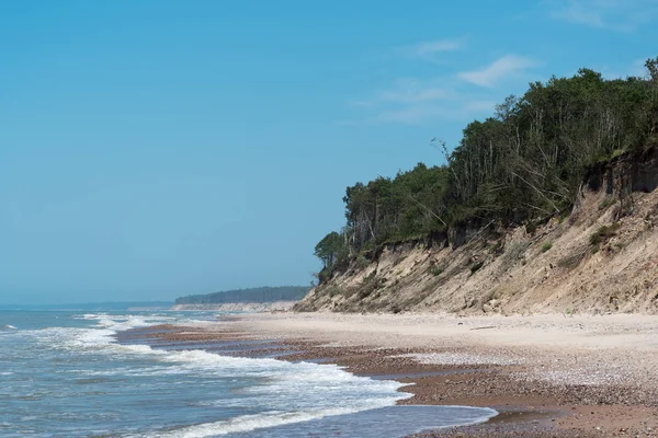 Costa Ripida Sabbiosa Del Mar Baltico Nella Lettonia Occidentale — Foto Stock
