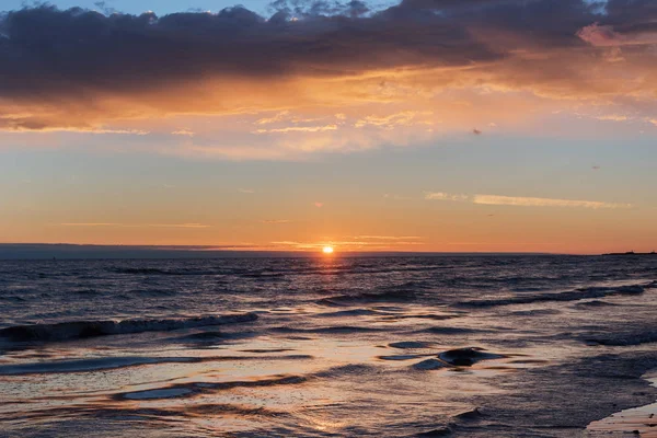 Piękny Widok Morze Bałtyckie Zachód Światło — Zdjęcie stockowe