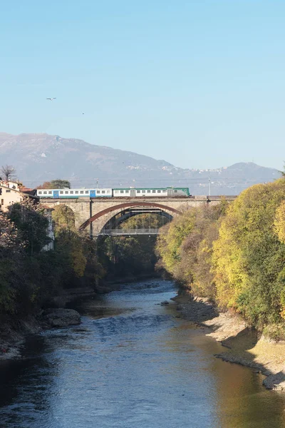 Malerischer Blick Auf Den Fluss Brembo Bergamos Italien — Stockfoto