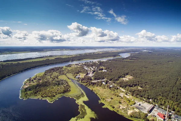 Rivière Lielupe Tronçons Inférieurs Lac Babite Lettonie — Photo