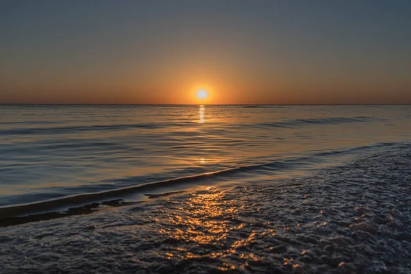 Vacker Utsikt Över Solnedgången Östersjön Vid Lettlands Kust — Stockfoto