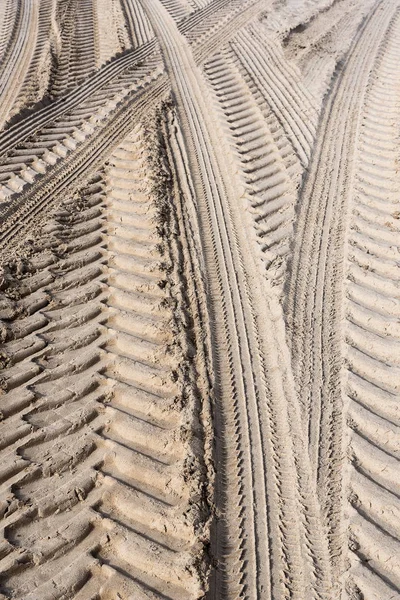 Крупный План Штампов Шин Песке Абстрактный Фон — стоковое фото