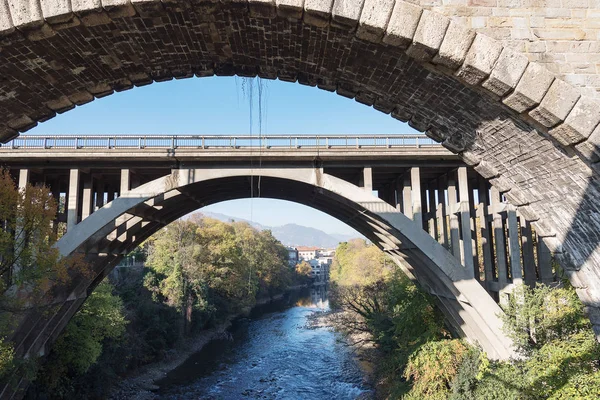 Vista Panoramica Sul Fiume Brembo Bergamo — Foto Stock