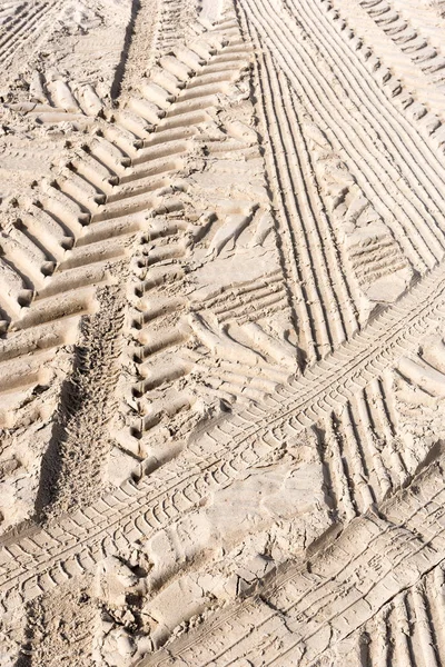 Close Tire Stamps Sand Abstract Background — Stock Photo, Image