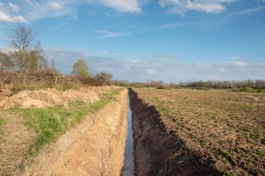 New perfect agricultural ditch. clipart