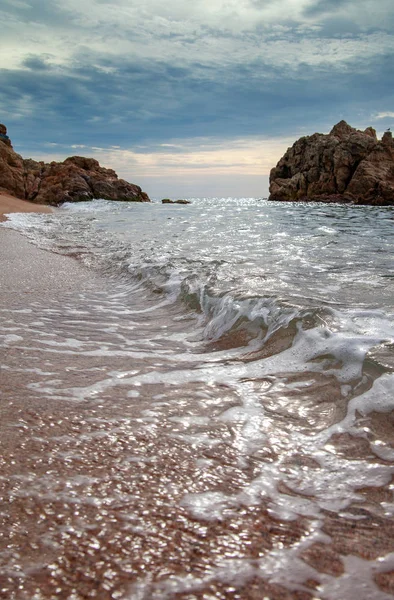 Medelhavet Morgon Bredvid Calella Spanien — Stockfoto