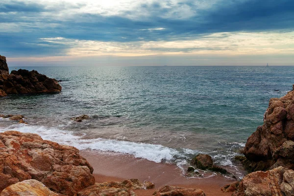 Medelhavet Morgon Bredvid Calella Spanien — Stockfoto